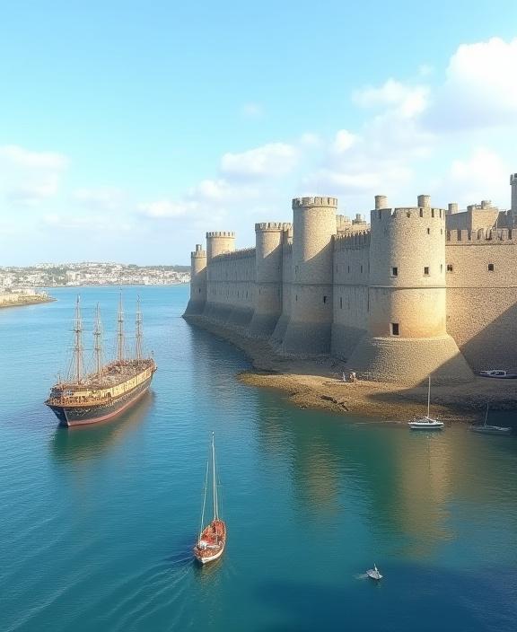 Le port historique de Saint-Malo avec ses remparts.